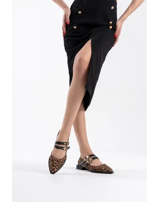 Murder Leopar Kemer Detaylı Kadın Topuklu Ayakkabı