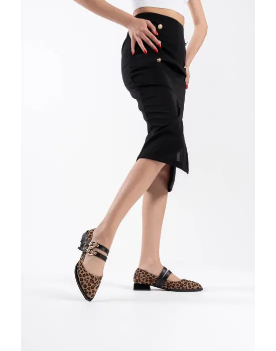 Murder Leopar Kemer Detaylı Kadın Topuklu Ayakkabı