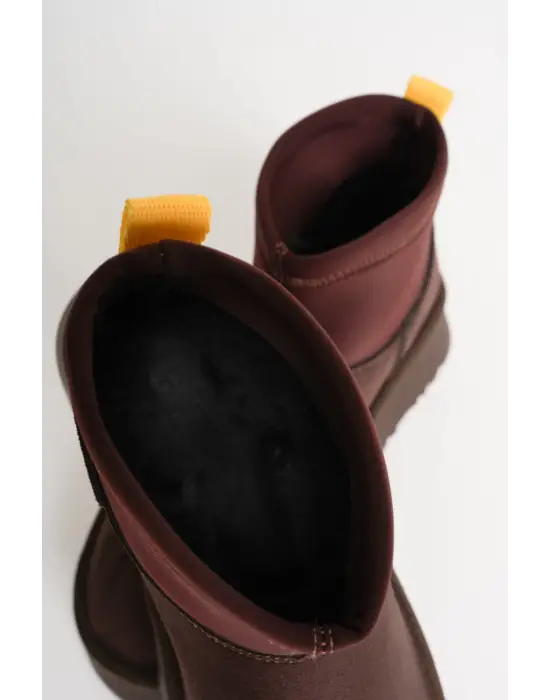 Nadia Kadın Acı Kahve Kışlık İçi Kürklü Kalın Taban Bot