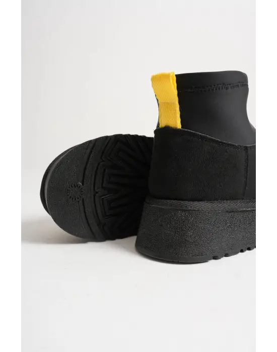 Nadia Kadın Siyah Kışlık İçi Kürklü Kalın Taban Bot