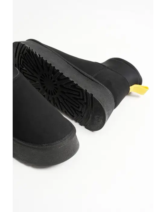 Nadia Kadın Siyah Kışlık İçi Kürklü Kalın Taban Bot