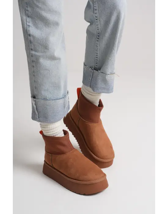 Nadia Kadın Taba Kışlık İçi Kürklü Kalın Taban Bot