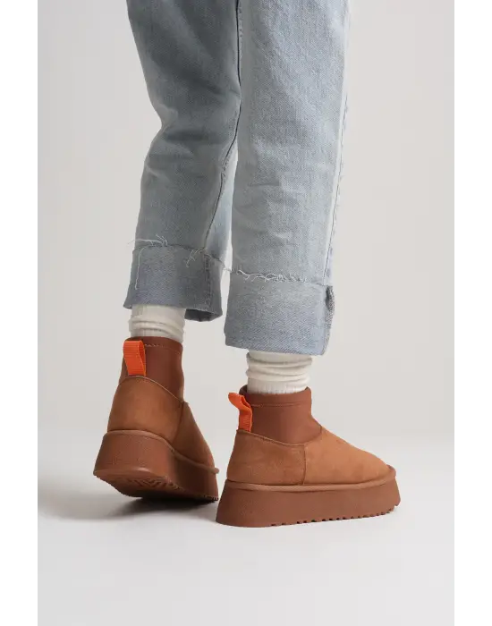 Nadia Kadın Taba Kışlık İçi Kürklü Kalın Taban Bot