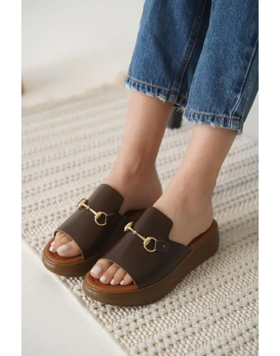 Acı Kahve Hakiki Deri Terlik TR31MY62E