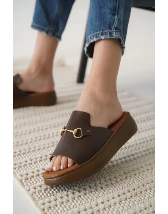 Acı Kahve Hakiki Deri Terlik TR31MY62E