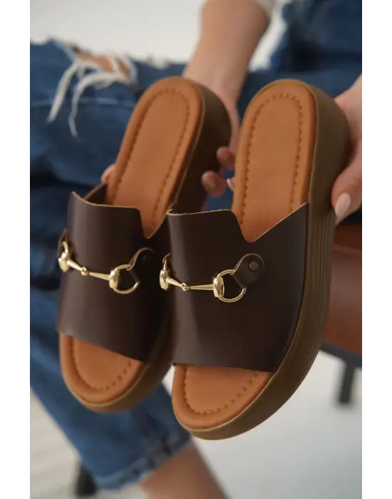 Acı Kahve Hakiki Deri Terlik TR31MY62E