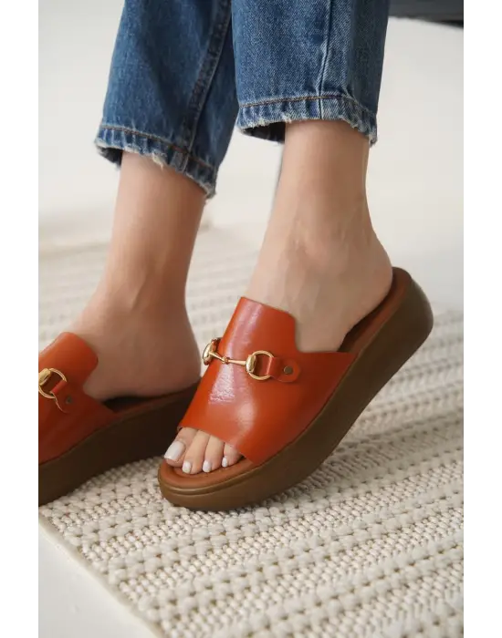 Kiremit Hakiki Deri Terlik TR31MY62F