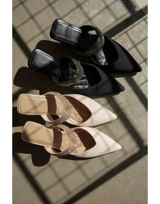 Nina Topuklu Bej Kadın Terlik