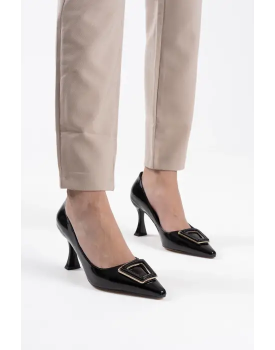 Nora Kadın Siyah Rugan Ayakkabı