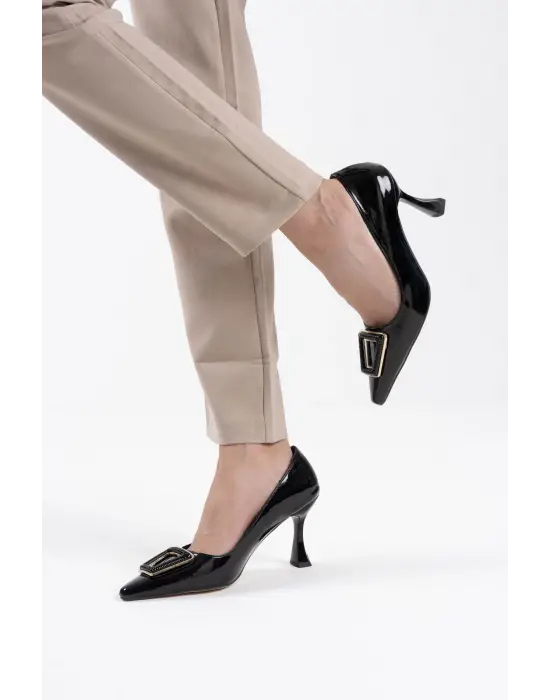 Nora Kadın Siyah Rugan Ayakkabı