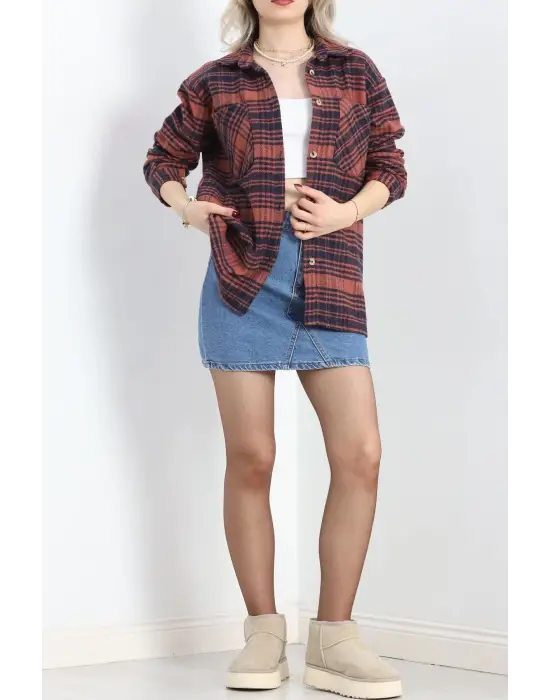 Oduncu Gömlek Cepli Kiremit Siyah S1874