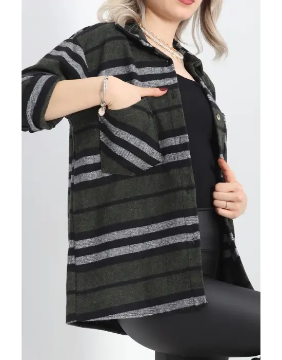 Oduncu Gömlek Haki Siyah