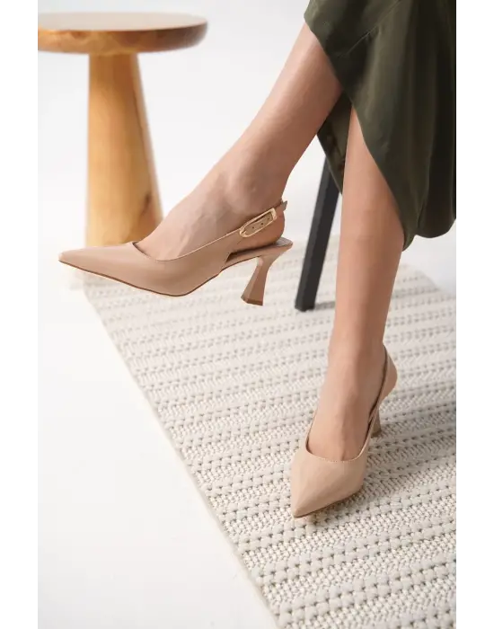 Ophelia Kadın Nude Rugan Topuklu Ayakkabı