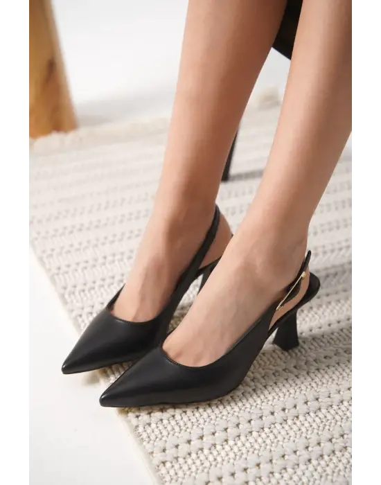 Ophelia Mat Siyah Kadın Topuklu Ayakkabı