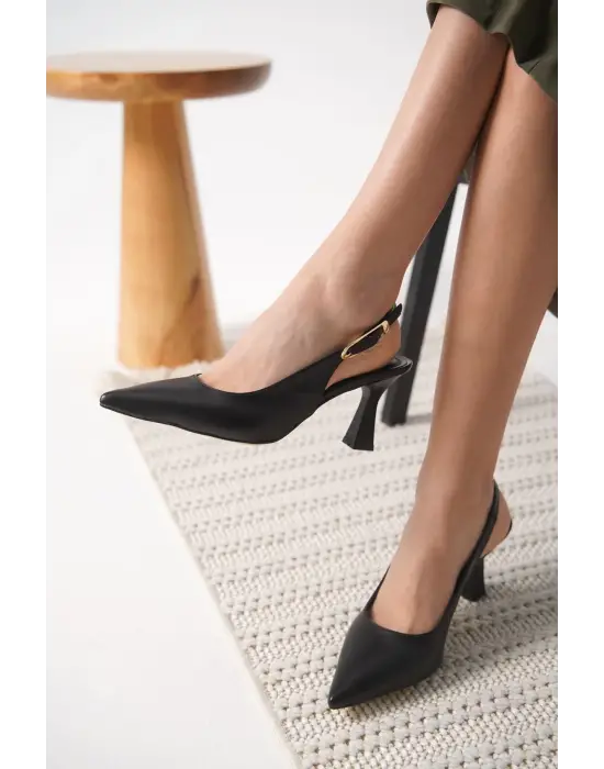 Ophelia Mat Siyah Kadın Topuklu Ayakkabı