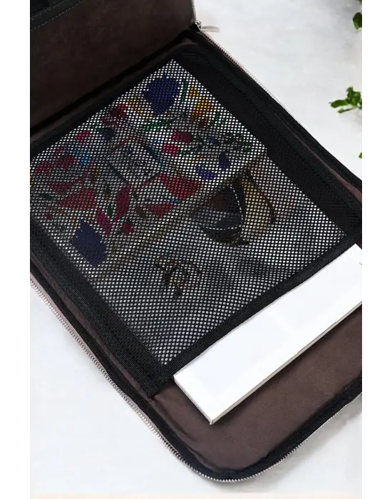 Organizer Premium Deri 16 inç Crazy Bej Sırt Laptop Çantası