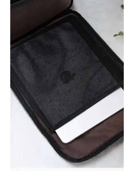 Organizer Premium Deri 16 inç Crazy Siyah Sırt Laptop Çantası