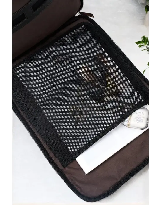 Organizer Premium Deri 16 inç Crazy Kahve Sırt Laptop Çantası