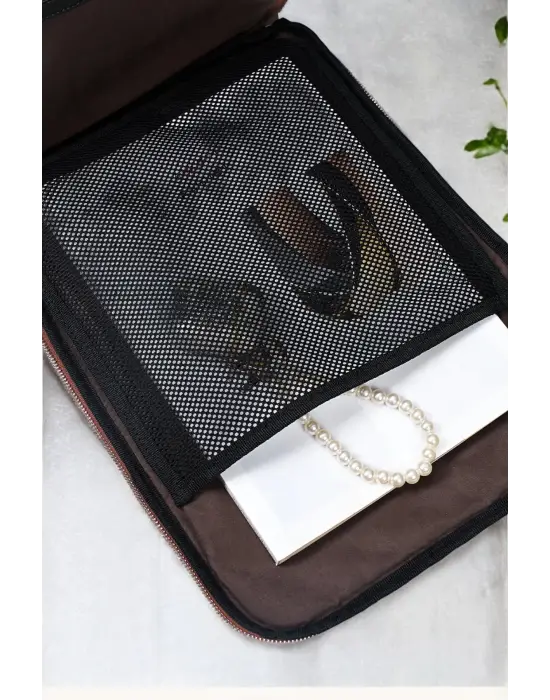 Organizer Premium Deri 16 inç Crazy Taba Sırt Laptop Çantası