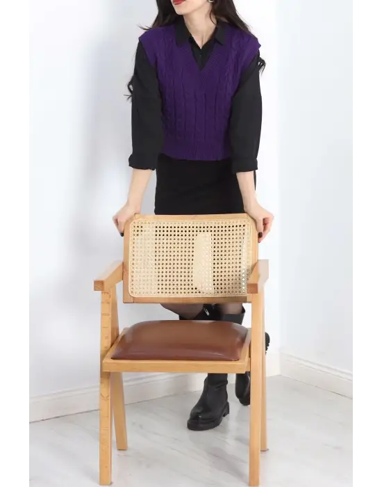 Örgü Desen Ve Yaka Süveter