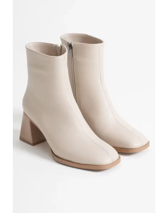 Ornela Kadın Bej Topuklu Bot