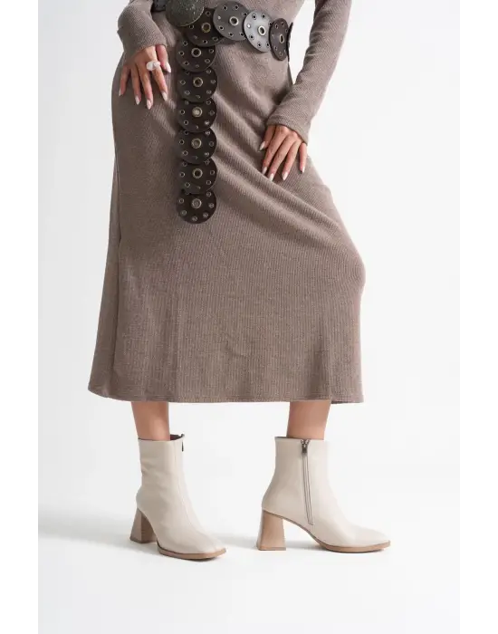 Ornela Kadın Bej Topuklu Bot