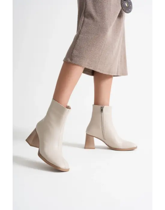 Ornela Kadın Bej Topuklu Bot