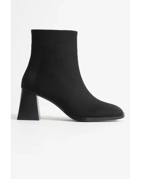 Ornela Kadın Siyah Süet Topuklu Bot