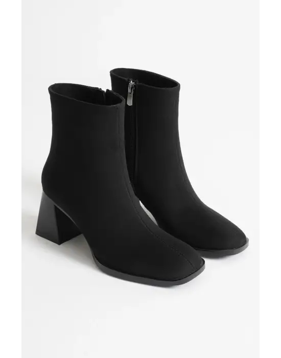 Ornela Kadın Siyah Süet Topuklu Bot