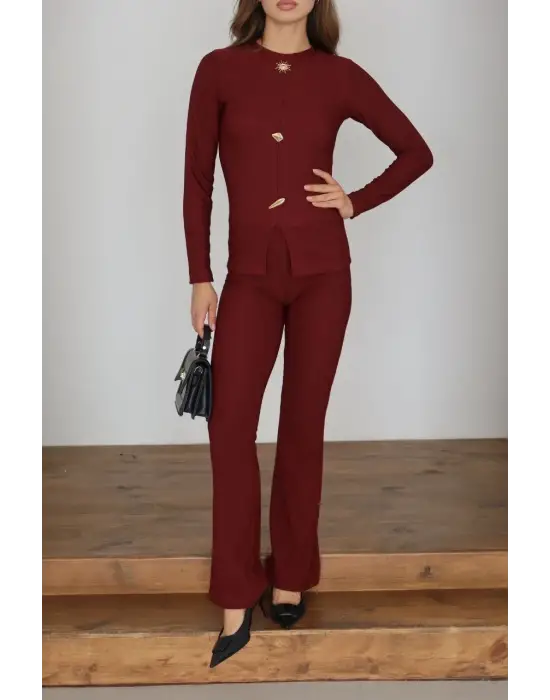 Ottoman Alt Üst Takım Bordo Pt510442