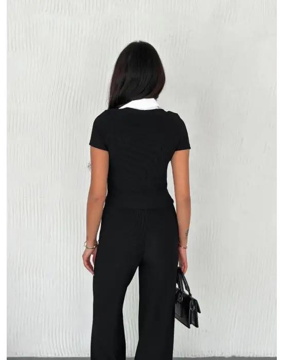 Ottoman Kumaş Beyaz Gömlek Yaka Takım S4142