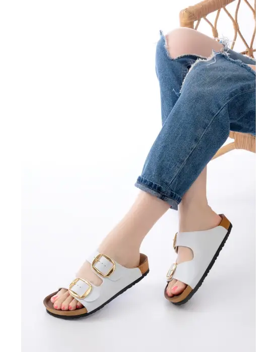 Beyaz Günlük Kadın Terlik