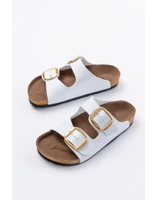 Beyaz Günlük Kadın Terlik