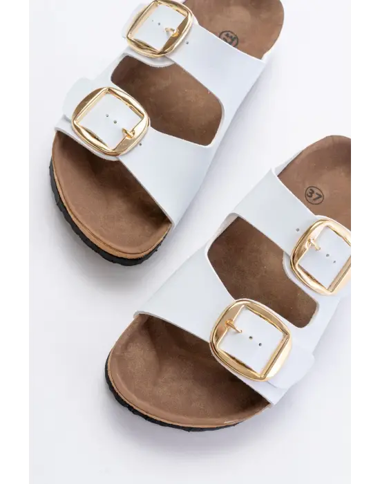 Beyaz Günlük Kadın Terlik