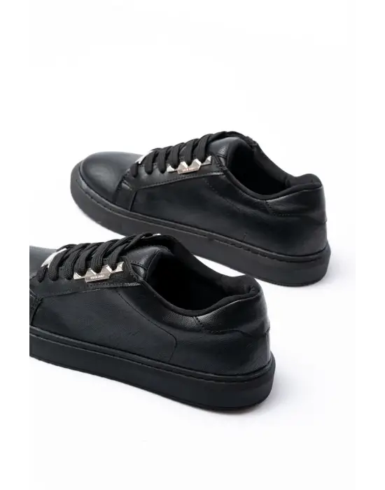 P-910 Siyah Bağcıklı Taban Dikişli Günlük Kadın Spor