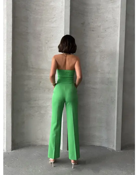 Palazzo Pantolonlu Alt Üst Takım Yeşil