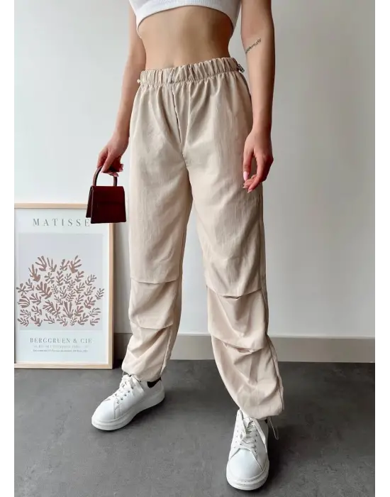Paraşüt Pantolon Bej