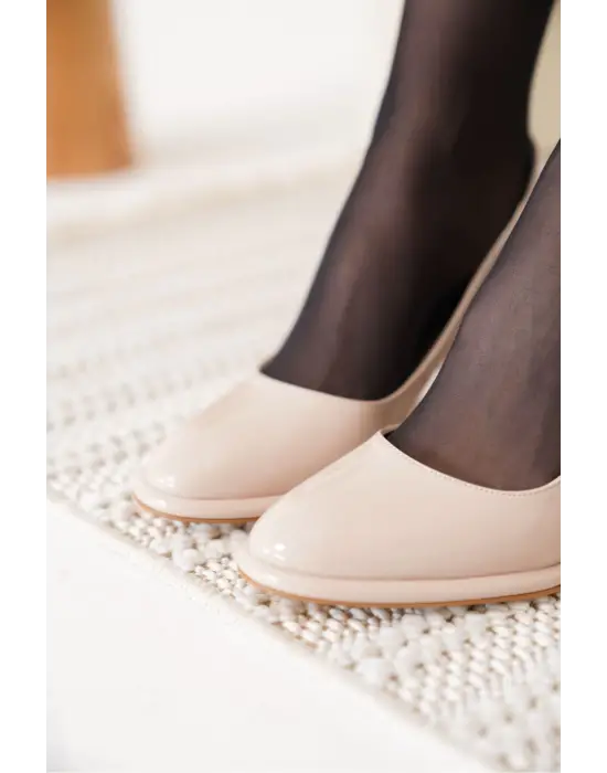 Pensy Bej Rugan Kadın Topuklu Ayakkabı