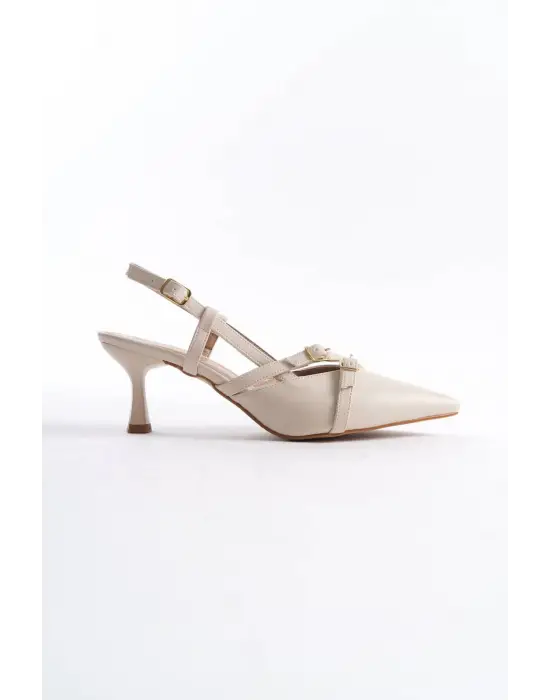 Perla Kadın Bej Topuklu Ayakkabı