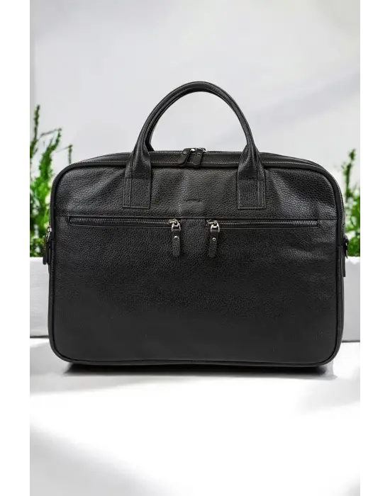Premium Kalite Hakiki Deri Siyah 14 & 15.6 inç Laptop Evrak Çantası