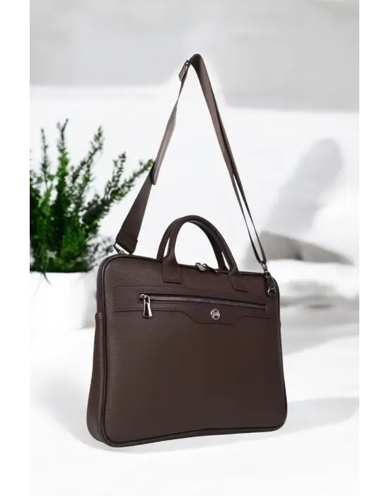 Premium Unisex Kahverengi Laptop & Evrak Çantası 13-14.6 inç