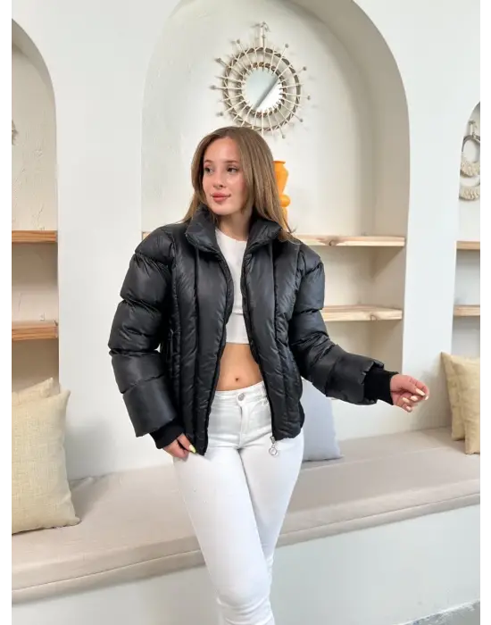 Puffer Kısa Mont Siyah St25534