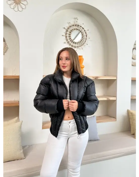 Puffer Kısa Mont Siyah St25534