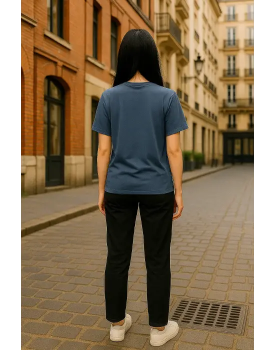 Regular Kalıp Kadın - Erkek Unisex Basic Tişört Gri