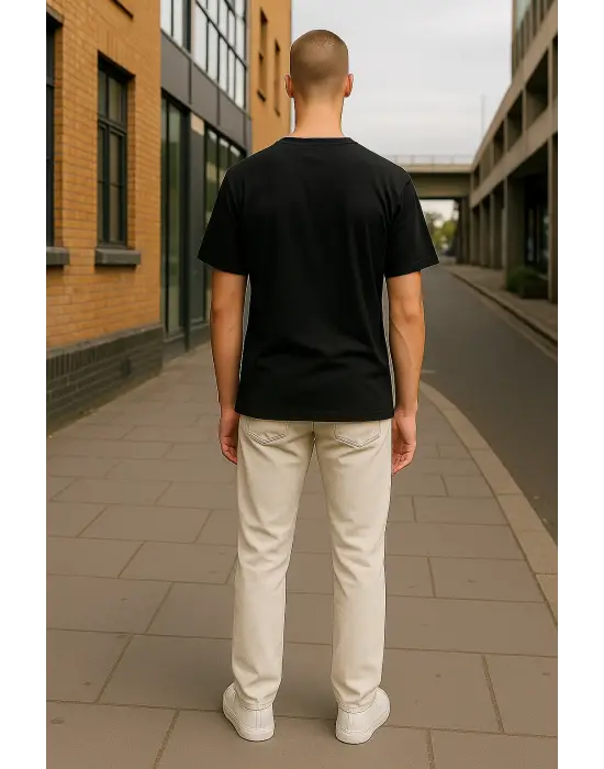 Regular Kalıp Kadın - Erkek Unisex Basic Tişört Siyah