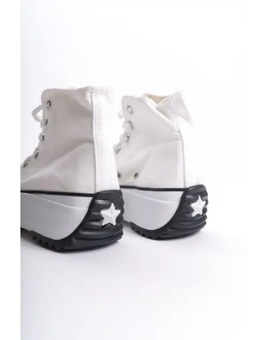 Roma Bağcıklı Ortopedik Taban Kadın Sneaker Spor Ayakkabı Bt - Beyaz