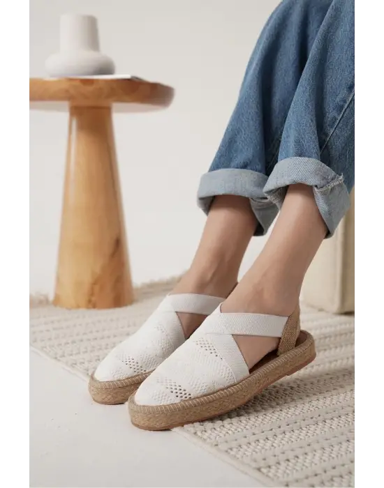 Rosa Kadın Beyaz Espadril Ayakkabı