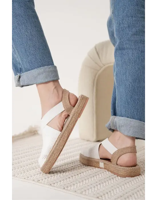 Rosa Kadın Beyaz Espadril Ayakkabı