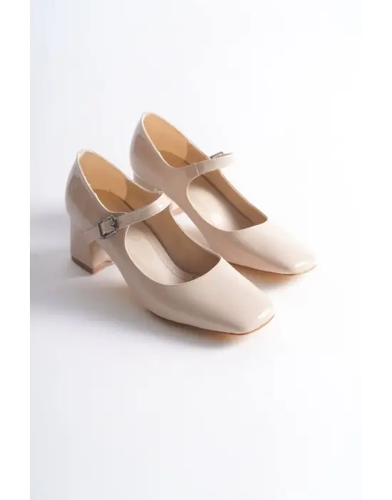 Rosalie Bej Rugan Topuklu Kadın Ayakkabı