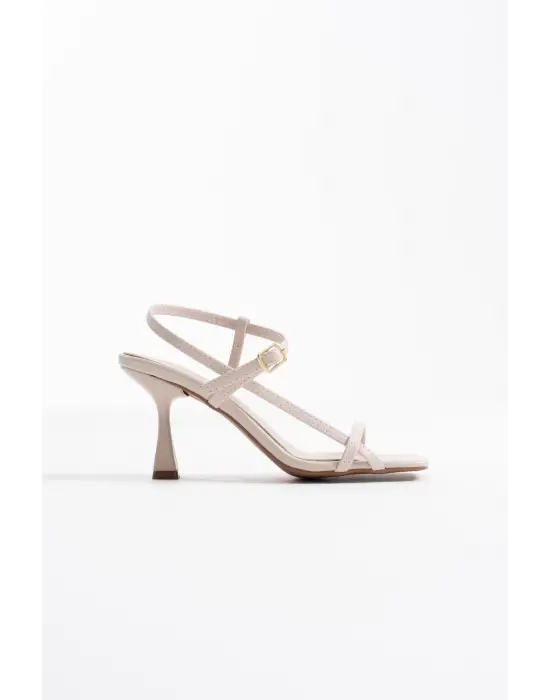 Rossie Kadın Bej Topuklu Sandalet